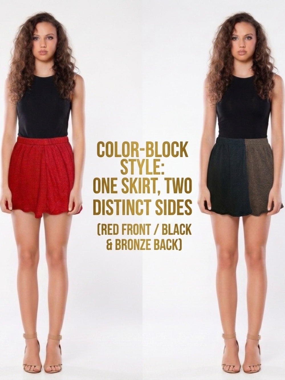 Urban Renewal Urban Outfitters Reworked Metallic Colorblock Mini Skirt S/M
